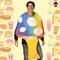 Adults Psychedelic Mushroom Costume, Colorful Foam Tunic for Festivals & Halloween